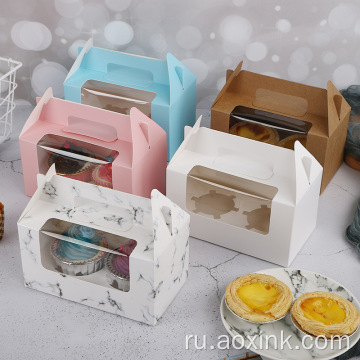 Десертная коробка упаковка окна с тортом с разделителем